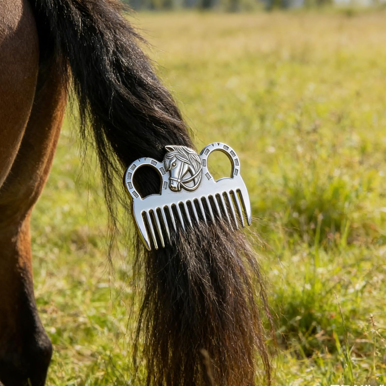 2PCS Horse Comb, Horse Mane and Tail Comb，Portable Aluminum Alloy Horse Comb