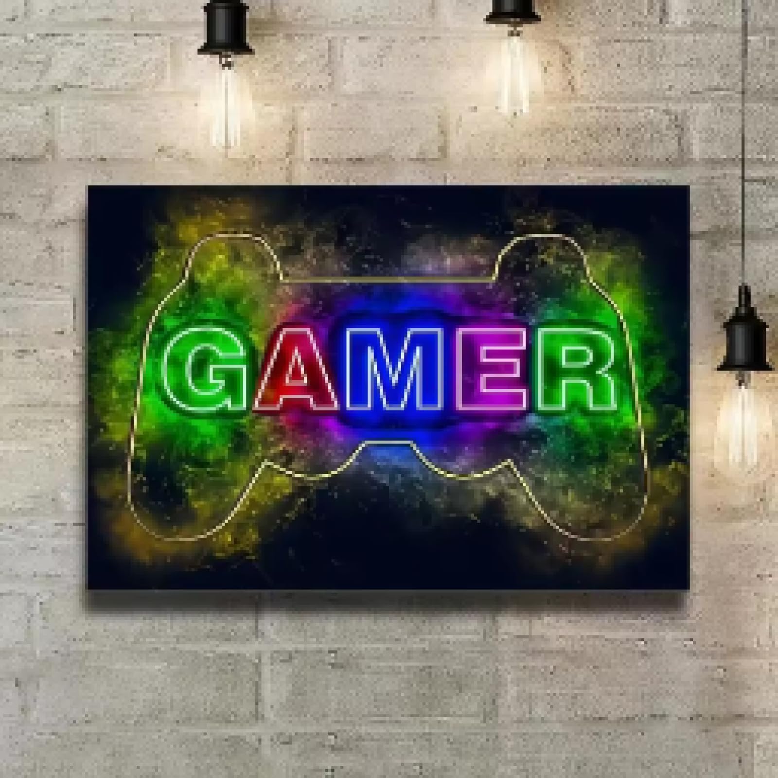 MAIMANG Póster de arte de pared de videojuegos para amantes de los videojuegos, pintura en lienzo, carteles e impresiones, decoración de pared, 40 x 60 cm, marco