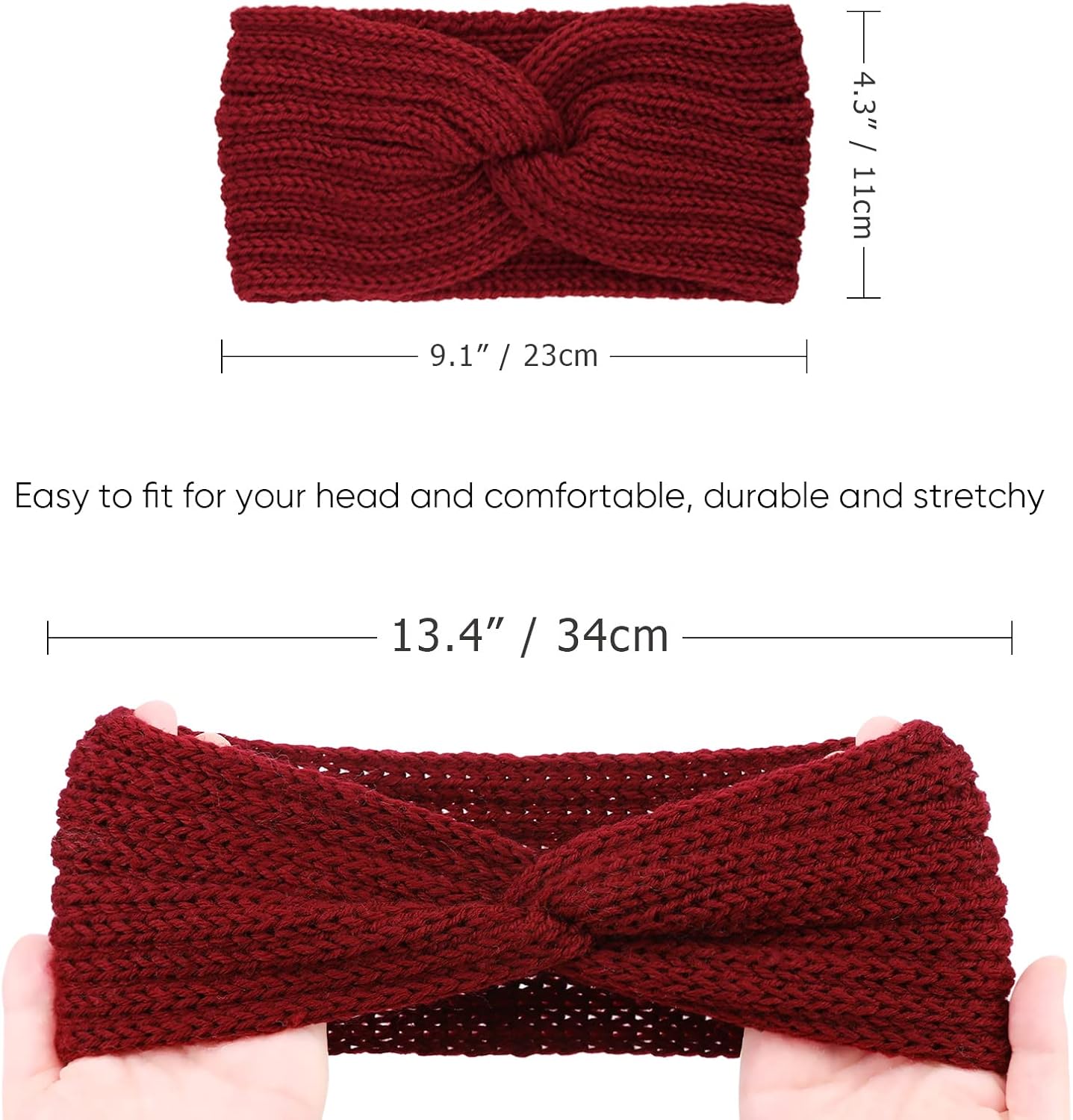 DRESHOW Winter Knit Chunky Headbands for Women Crochet Turban Knitted Ear Warmer Fashion Head Wrap 6 Pack - Image 7