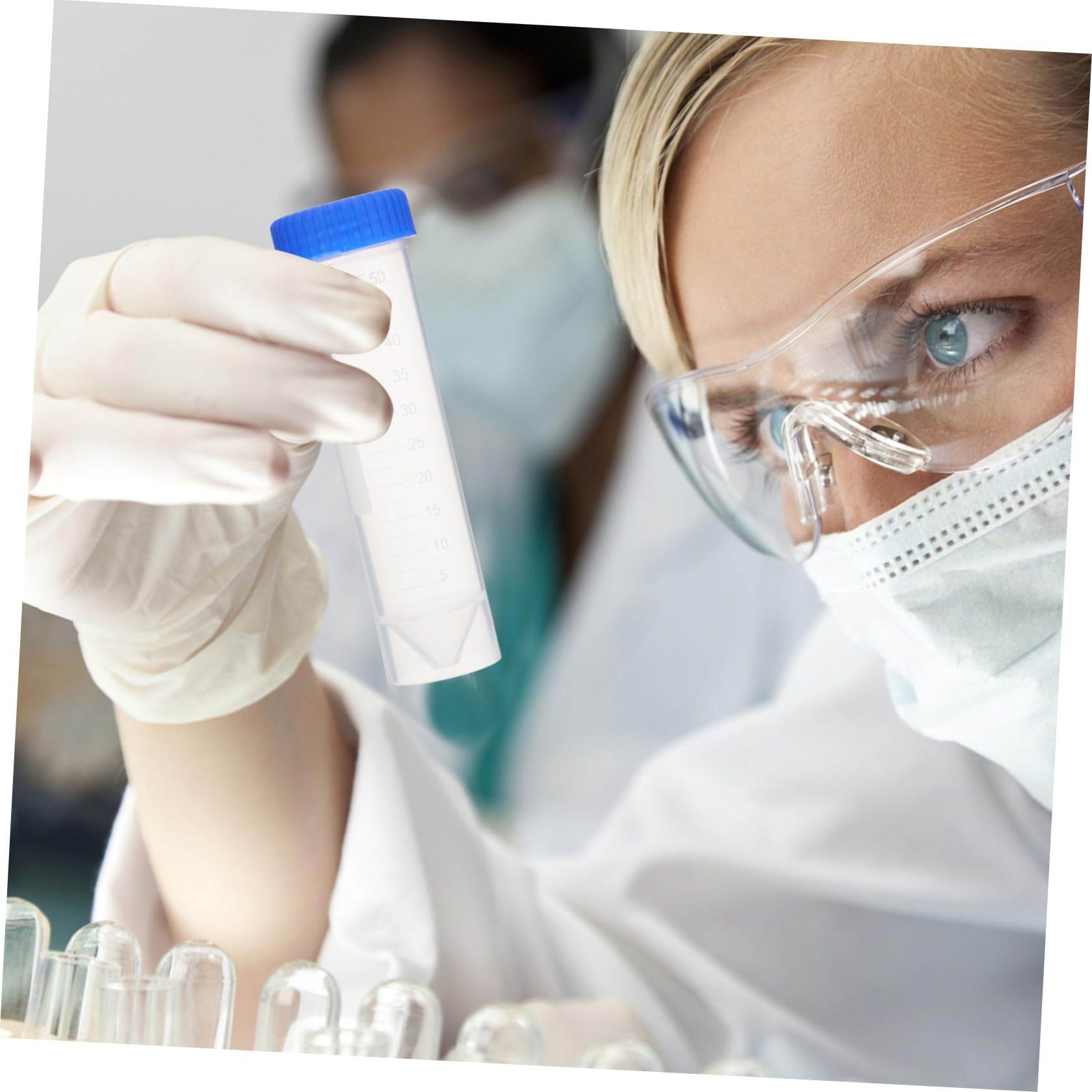 Centrifuga per Biologia Molecolare e Coloranti Alimentari 50 Tubi da 50 Ml in Plastica Tappo a Vite, Trasparenti e Facili da Osservare Colore Casuale