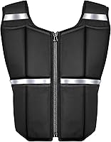 ONETWOFIT Adjustable Weighted Vest: 2-45lbs Silicone Weights for Rucking, Walking, Running - Men Women Gym Home Workout Vest with Zipper & Reflective Strips