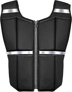 Adjustable Weighted Vest Men 2-35 lbs/2-45 lbs, Rucking Vests for Walking with Zipper/16pcs Silicone Weights, Strength Tra...