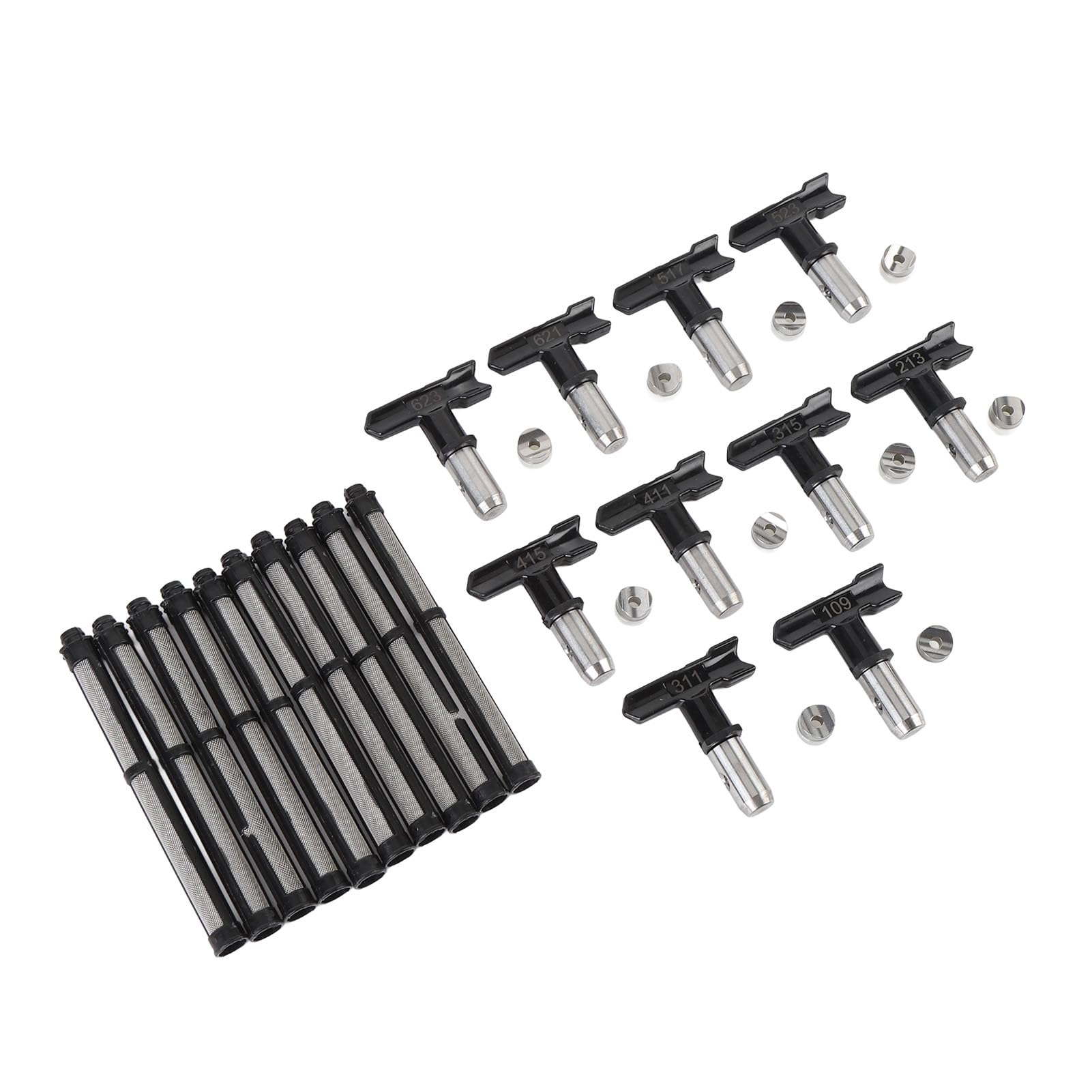 EMUKOEP 10 Filtros y Accesorios de Puntas de Pulverización de Alta Estabilidad para Reemplazo de Boquillas de Pulverizador sin Aire Instalación Conveniente para una Variedad de Superficies, Pinturas