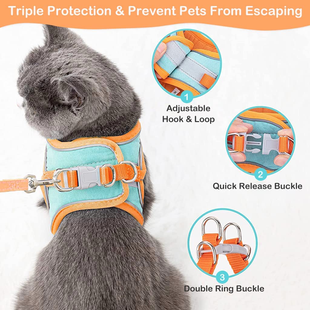LARYNX Cat Harness with 1.5m Leash, Leash with Harness for Small Cat and Dog (M) 1
