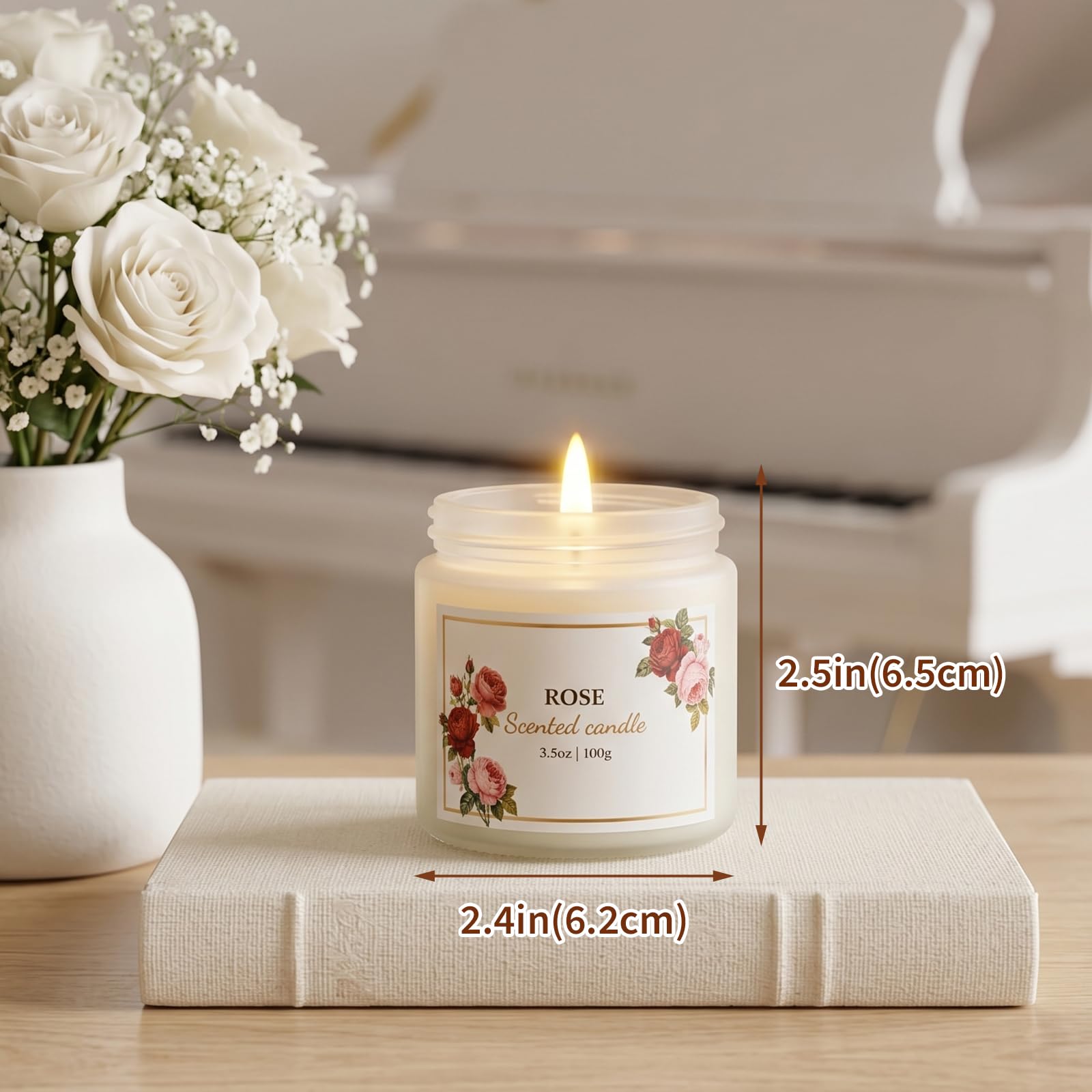 Velas perfumadas para mujer, velas de soja florales para el hogar, paquete de 6 velas relajantes para aliviar el estrés, velas de aromaterapia, regalos para mujer, cumpleaños, aniversario