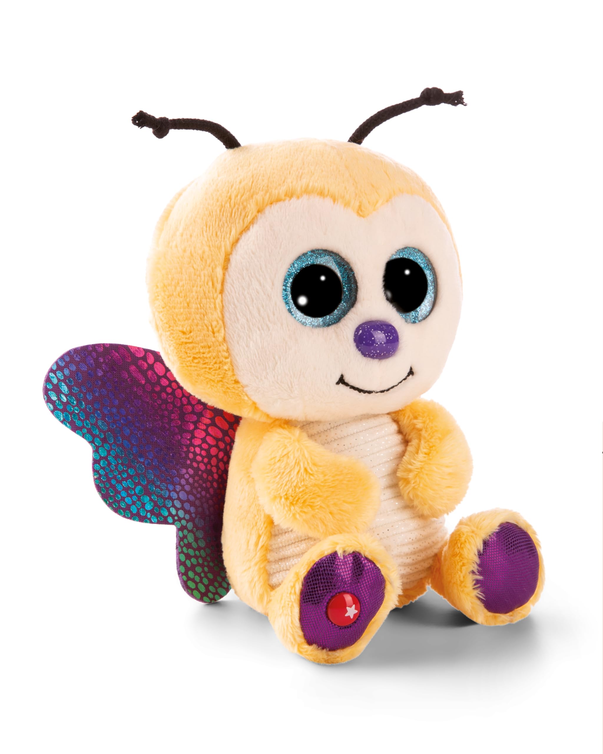 NICI soft toy GLUBSCHIS butterfly Sunshine Lou 25cm - yellow - Fluffy plush, cute to cuddle and play with, for children & adults, great gift idea - 61850