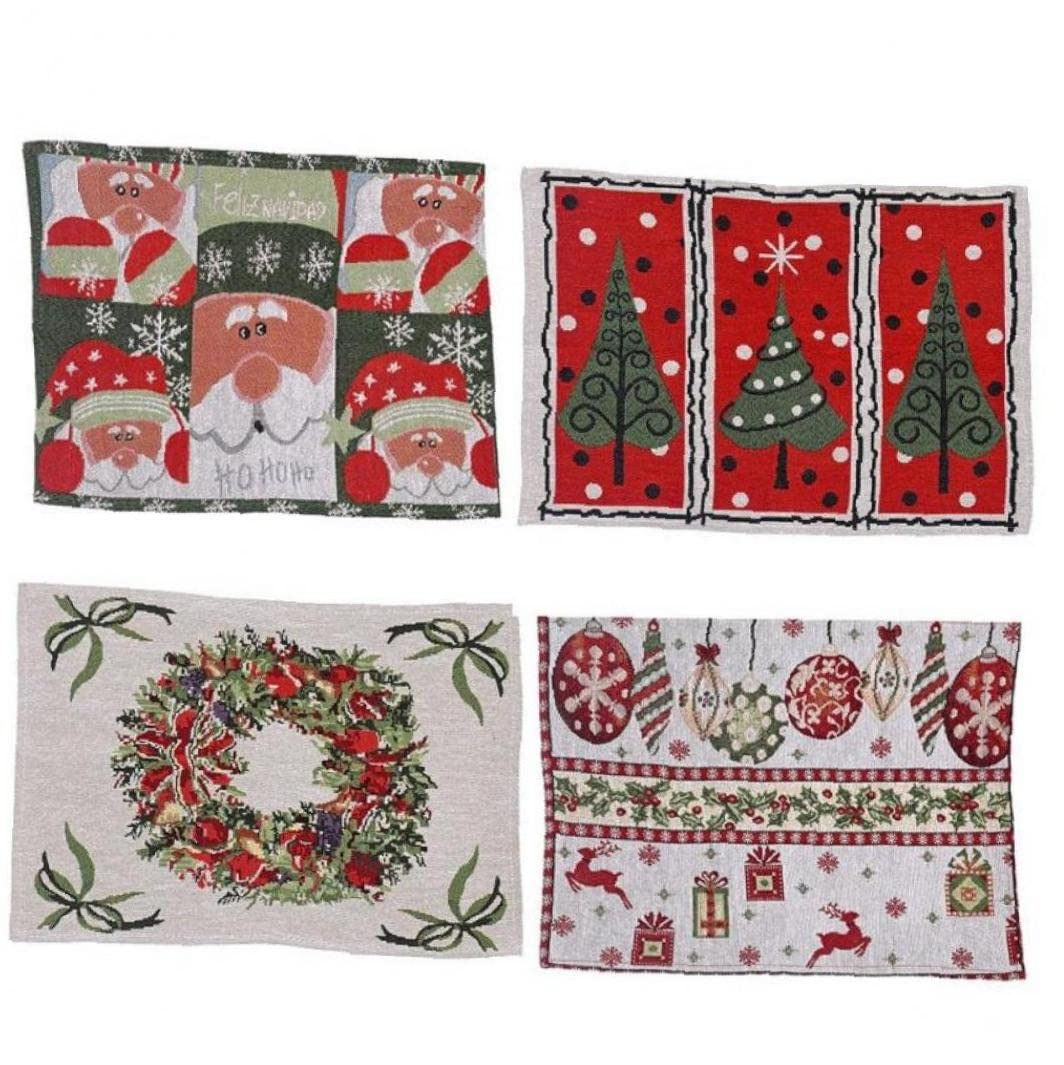 Nappe en tissu tricoté pour repas de famille lot de 4 linges lavables