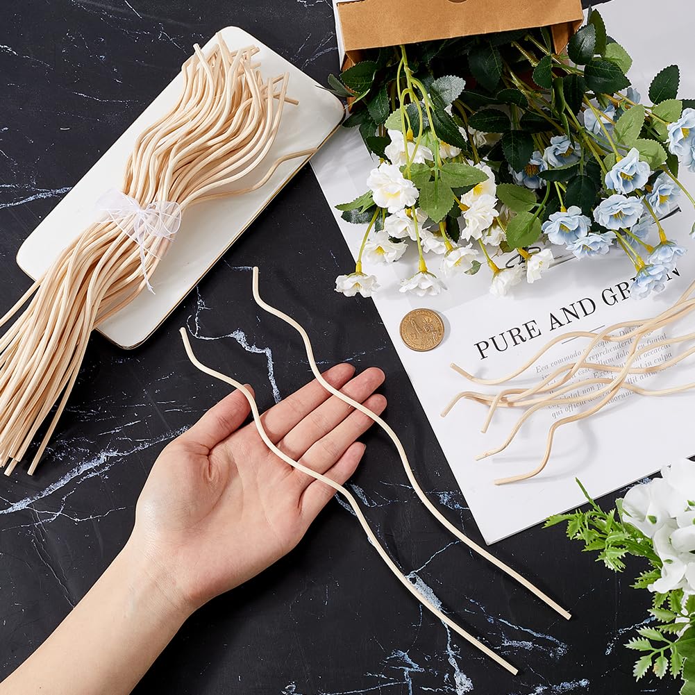 CRASPIRE 50 pz 11 Pollici Bianco Ondulato Rattan Bastoncini di Ricambio per Diffusore di Fragranza Bastoncini di Ricarica Bastoncini di Ricarica Profumo di Rattan Naturale Aromaterapia Volatile