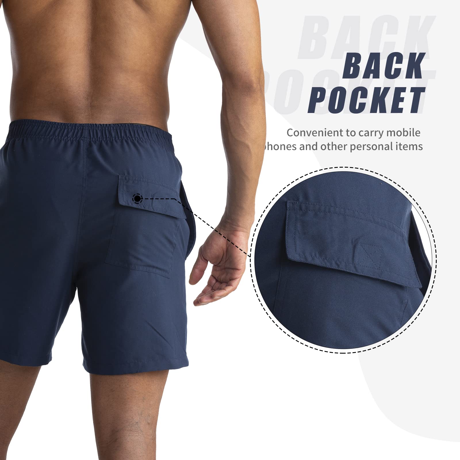 EDOTON Costumi da Bagno Uomo, Leggeri ad Asciugatura Rapida Costume Piscina Uomo Lungo Impermeabili Costume Uomo Mare con Cintura Regolabile e Tasche/Nuoto/Surf/Casual