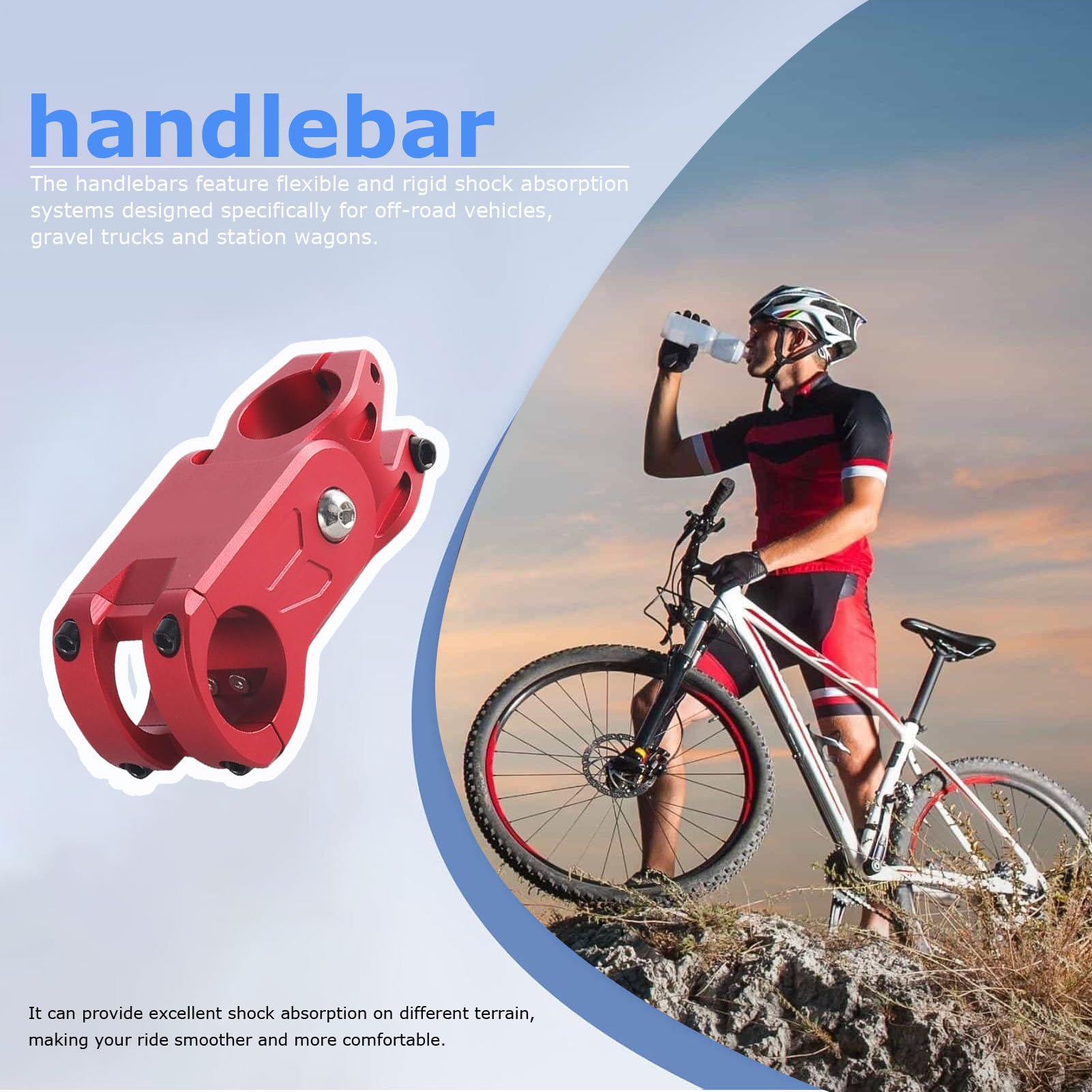 Stelo da ciclismo | Ammortizzatore regolabile – Stelo bici per comfort spalla | per gravel trail equitazione allenamento viaggi avventura quotidiana pendolarismo Touring uomo donna