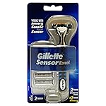 Gillette Sensor Excel Men\'s Razor + 3 Refills, Self-Adjusting Twin Blades, Fit All Sensor Razors