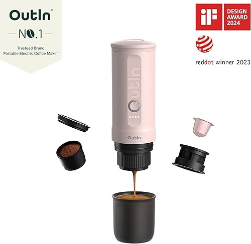 Miniatura 2 de OutIn Máquina de café espresso eléctrica portátil nano, cafetera de viaje para camping, cafetera de auto con calentamiento automático con USB-C, con