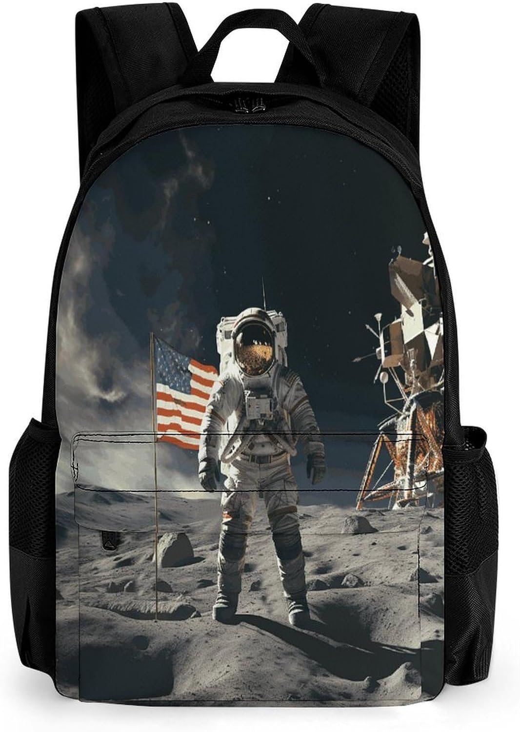 Astronaut Landing on The Moon Backpack Daypack Travel Backpack | Lightweight Casual Laptop Backpack for Women Men Aesthetic Travel Bag for Weekender Business Hiking Outdoor