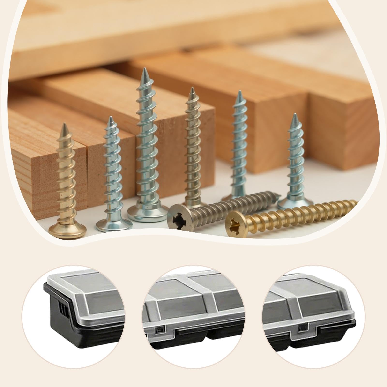 Organizador de Tornillos 4x con Tapas, 4 Compartimentos, Cajas, Estuches para Clavos, Tornillos, Componentes Electrónicos Y Hogar, Negro