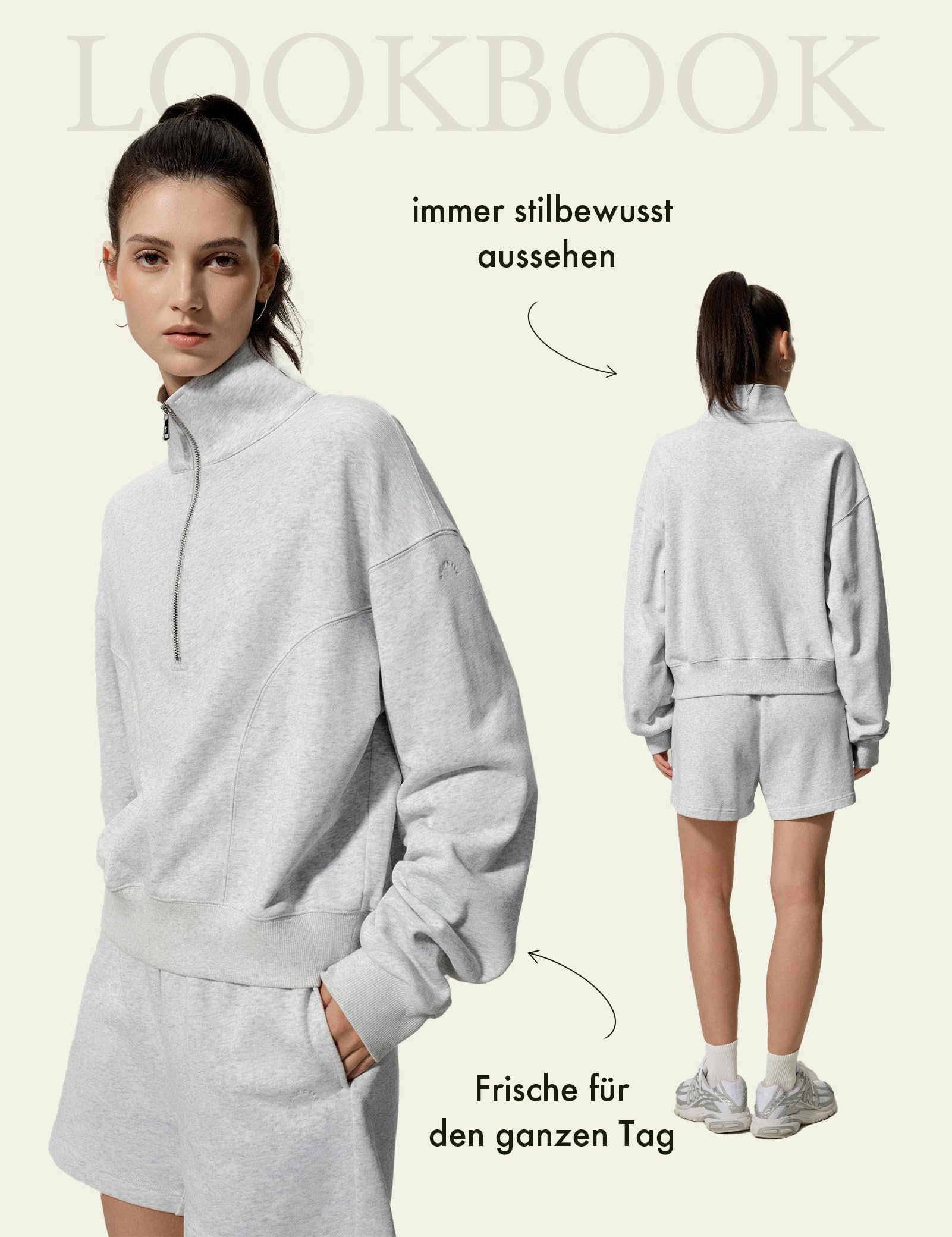 LilySilk Damen Seide silkerry Strick Pullover halbzip Oversized