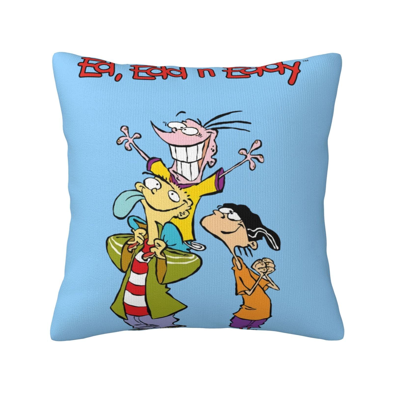 Ed, EDD Anime N Eddy Pillowcase Throw Home Decorative Pillow Covers 18x18 inch Square Cushion Case for Living Room, Bedroom, Sofa, Cars