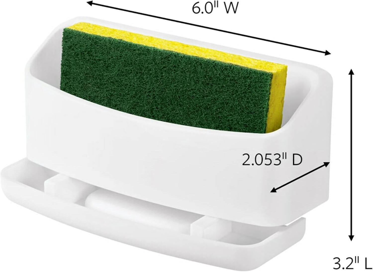 Command Under Sink Sponge Caddy, Total 2 Caddies with 8 Strips, 2 Pack of 1 Caddy, Organize Damage-Free