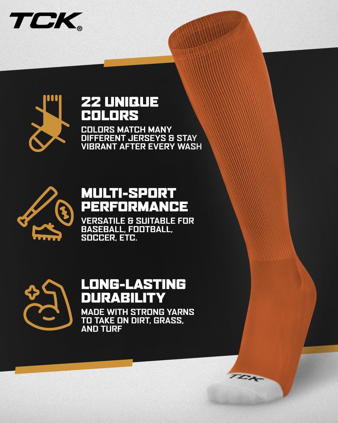 Prosport Baseball Socks & Softball Socks, Kids & Adult Knee High Tube Sock image 4
