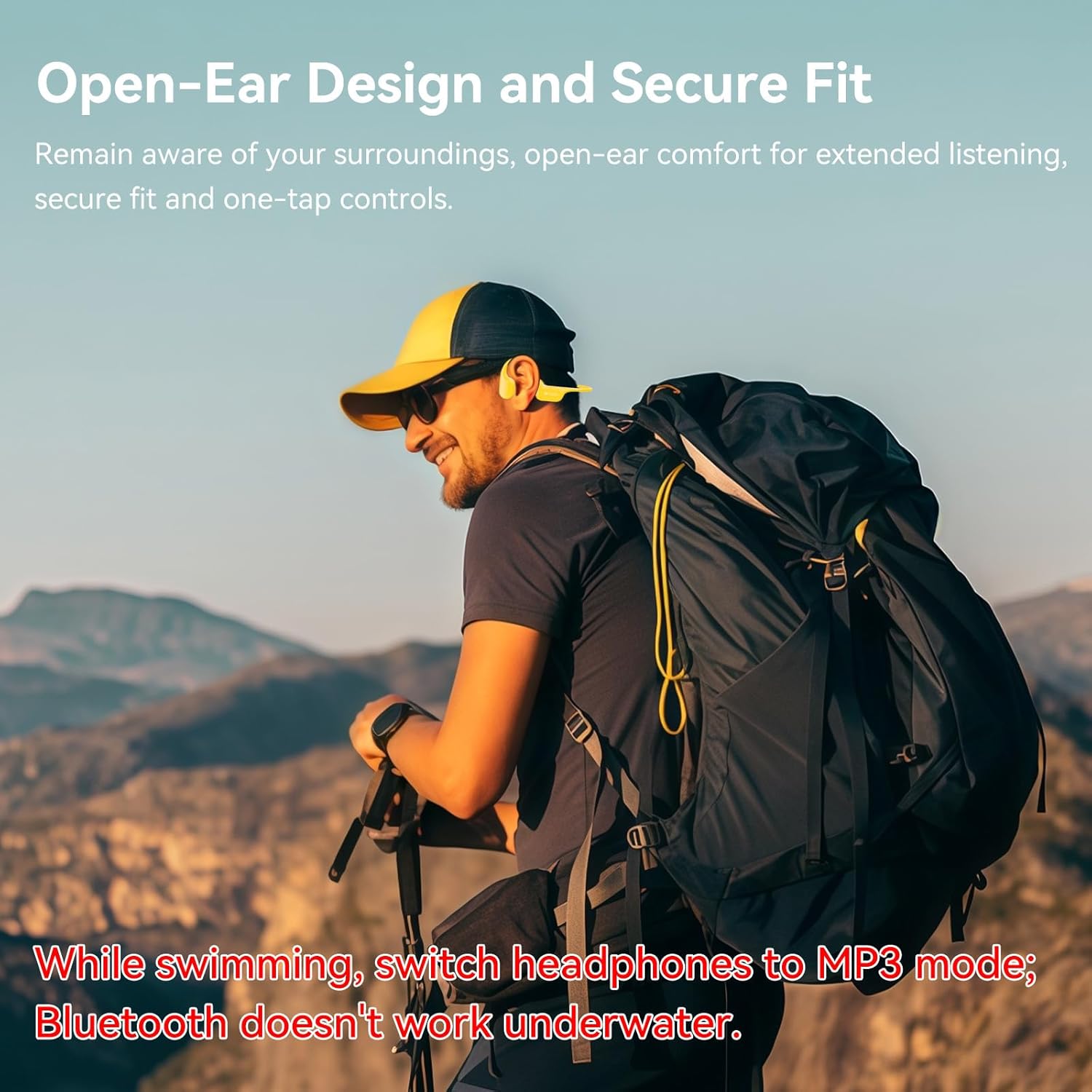 Swimming Headphones IP68 Waterproof, Open Ear Bone Conduction Underwater Headphones Bluetooth 5.4& MP3 with 32GB Memory Card, Soft/Skin/Lightweight Sound Swim Earbuds-SurfAudio(Green) - Image 5