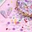 Sinyanail 3D Flower Nail Charms Set,150pcs Mixed Size Camellia Rose Resin Charms,150pcs Mixed Size and Color Leaves,100pcs Round White Pearl Beads for Women\'s Manicure Making (4-Camellia Purple)