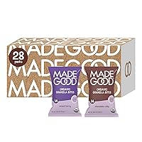 Vista 1 de Mini barras de granola MadeGood paquete de 28 bolsas variadas, 14 sabor chispas de chocolate, 14 sabor bayas, bocadillos libres de gluten, veganos