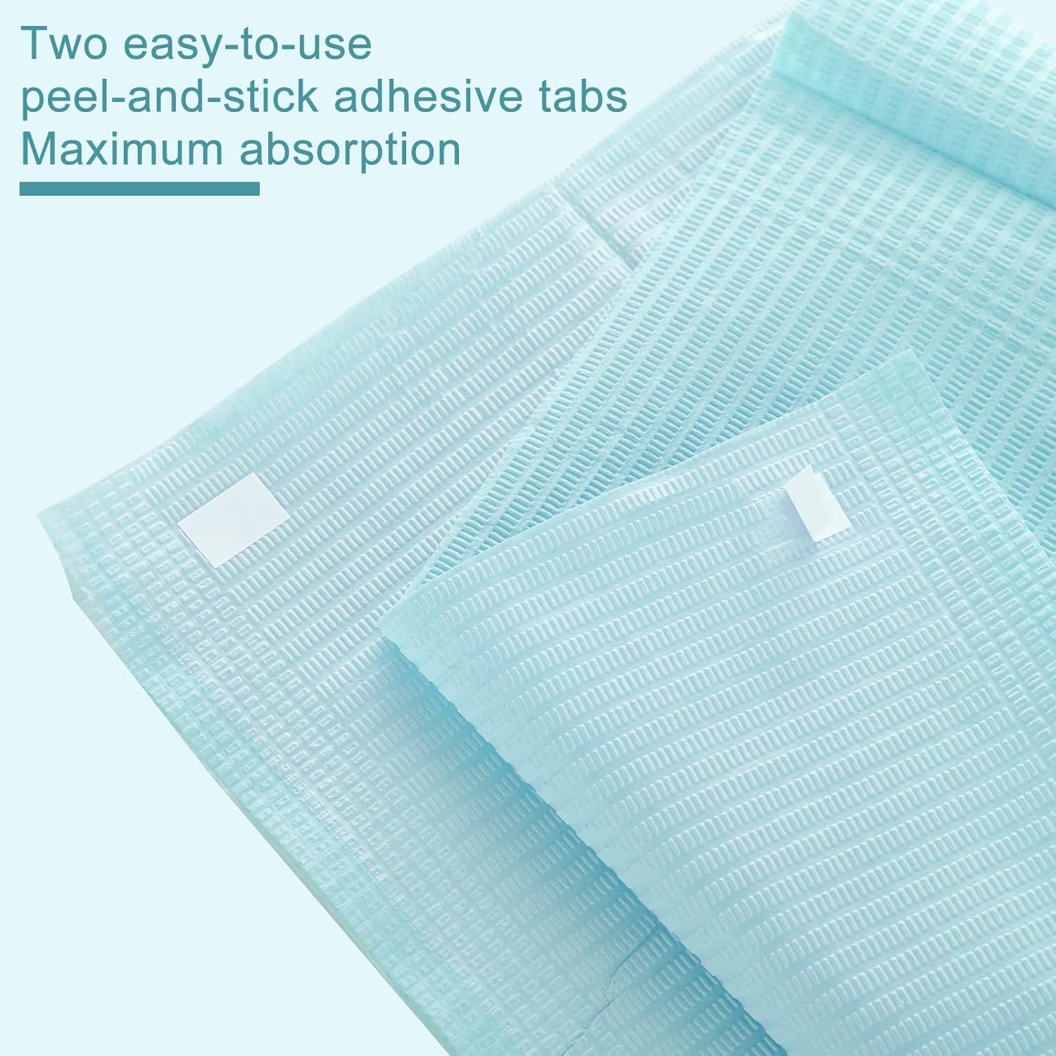 Woanger 100 Pcs Disposable Adult Bibs for Eating 3 Ply Waterproof Bib Adhesive Tab Napkins for Elderly Home Care Personal Use Patients Dentist Nail Salon