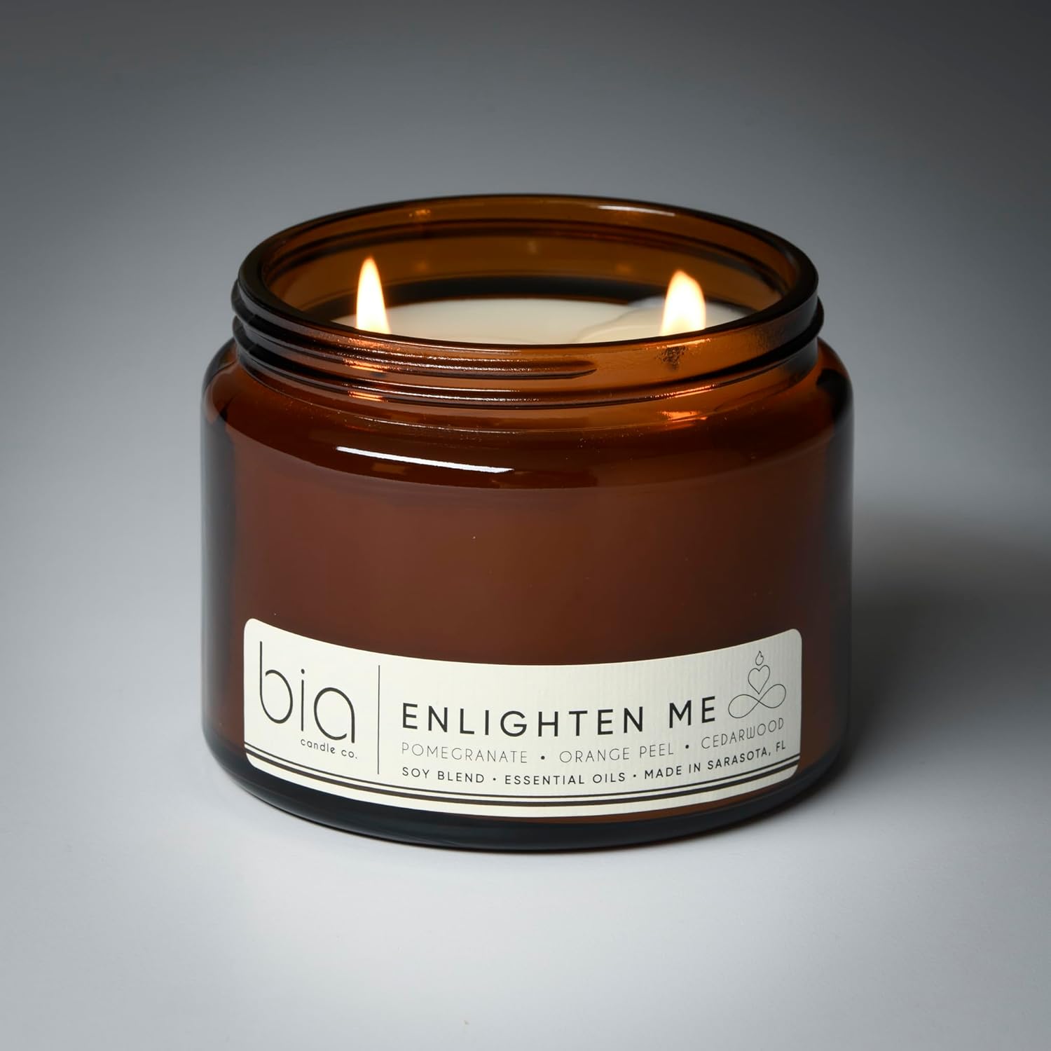 Amber Santal Candle, Sandalwood Amber & Vanilla, Perfume-Inspired Scented Soy Candle, Hand-Poured in USA, 15 oz