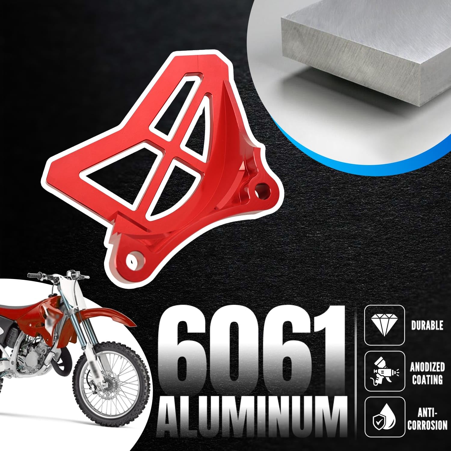 Canitu Front Sprocket Guard Cover,CNC Billet Aluminum Engine Sprocket Cover Engine Case Saver Guard Protector Crankcase Protection for Yamaha YZ125 1993-2004 (RED)