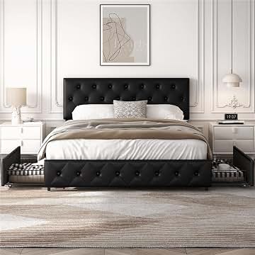Letto con rete a doghe velluto nero 160 x 200 cm AYETTE