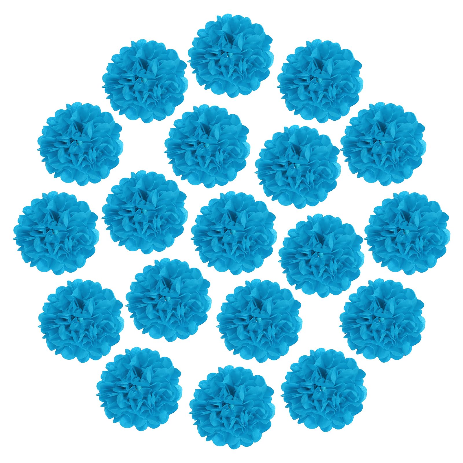 sourcing map 20 pompon in carta velina, 20 cm, fiori di carta colorati, decorazioni da parete per feste, compleanni, matrimoni, celesti