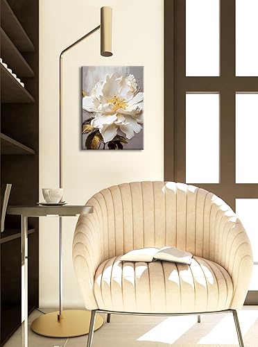 Miniatura 4 de BLINFEIRU Arte de pared de flores para decoración de baño, cuadros modernos para decoración de pared de dormitorio, elegante pintura en lienzo