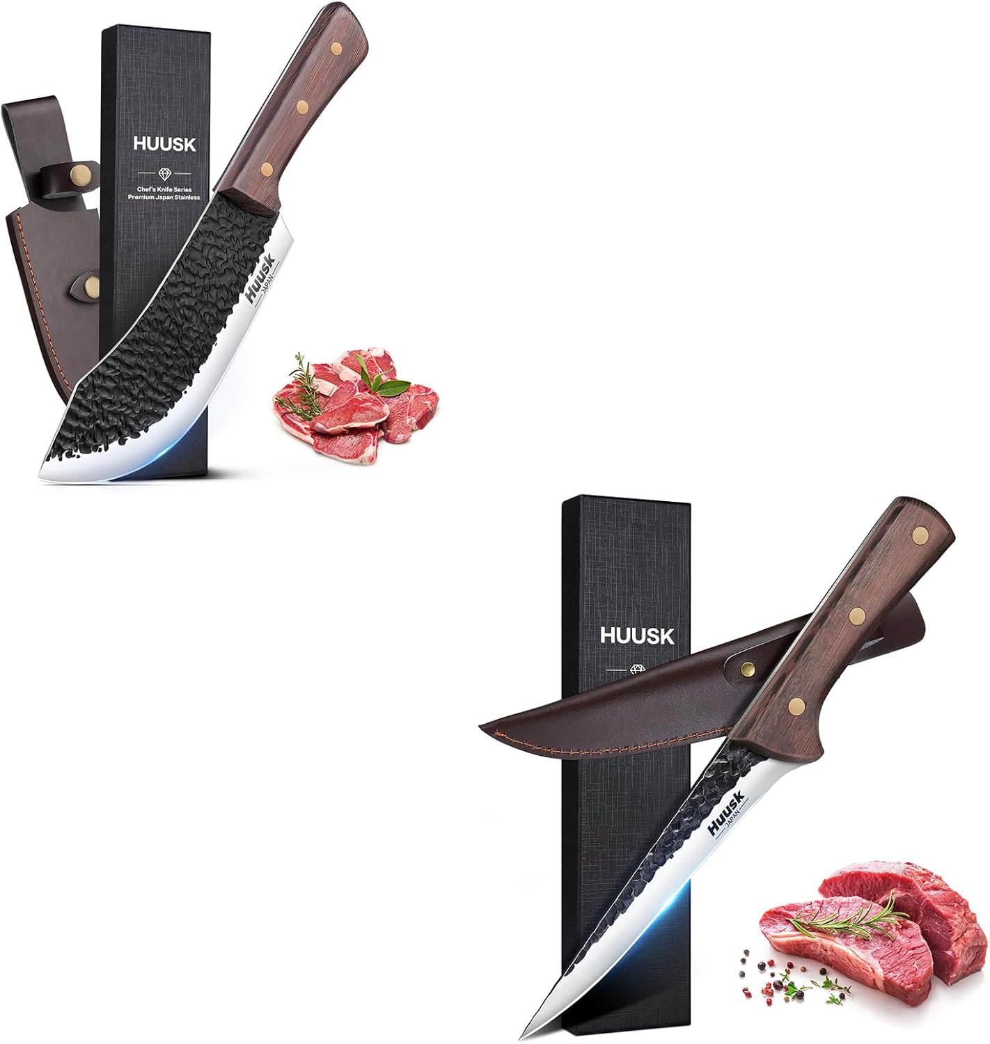 Huusk Boning Knife for Meat Cutting Bundle with Deboning Knife for Meat Cutting