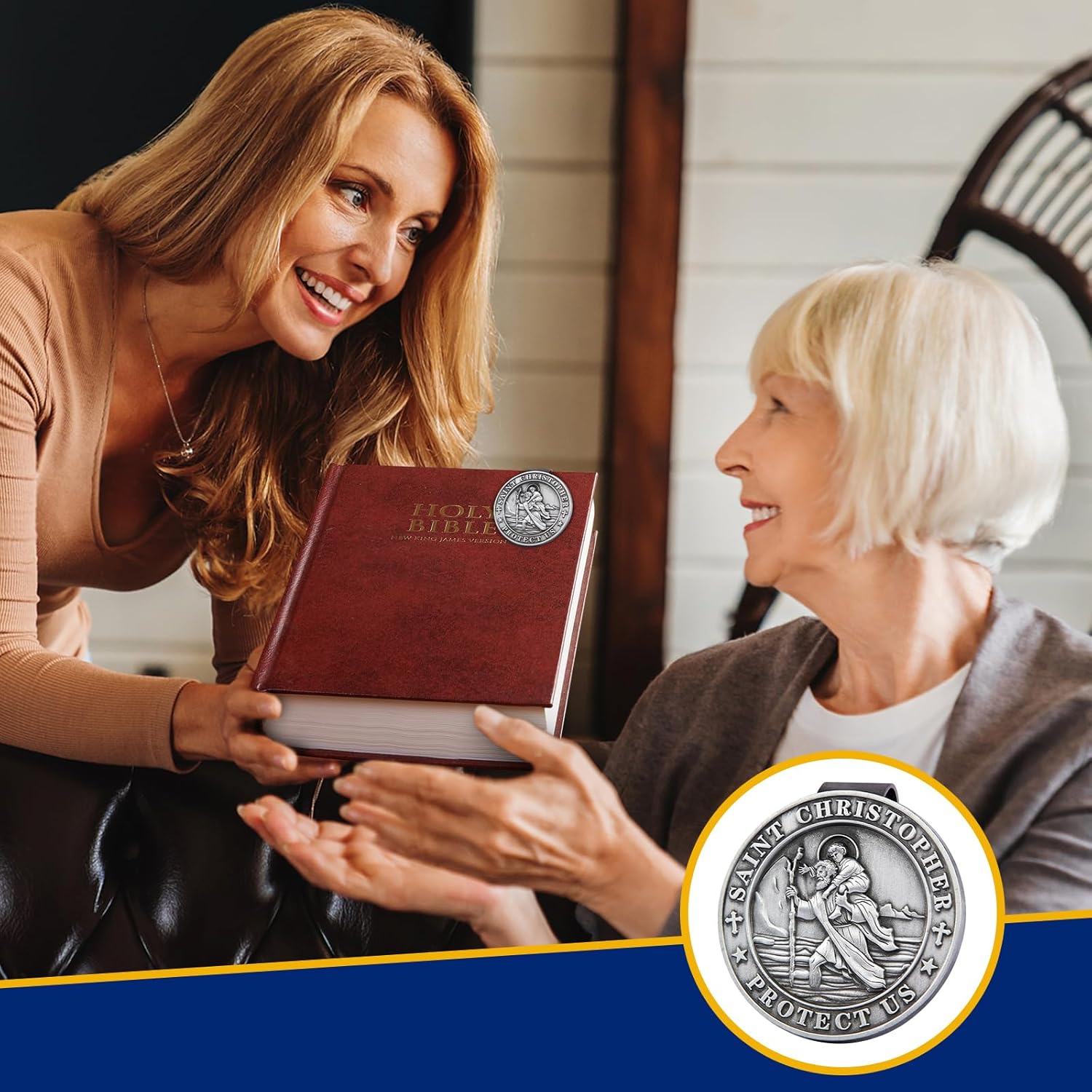 St Christopher Medal for Car, Saint Christopher Medal, Guardian Angel Visor Clip, Catholic Gifts, Visor Clips for Cars, Gifts for Friends, Loved Ones and New Drivers(1PCS) - Image 7