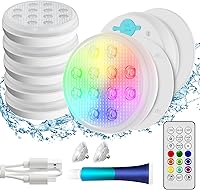 Vista 9 de Luces de piscina recargables, luces LED sumergibles con control remoto, luces subacuáticas impermeables IP68, luz flotante que cambia de 16