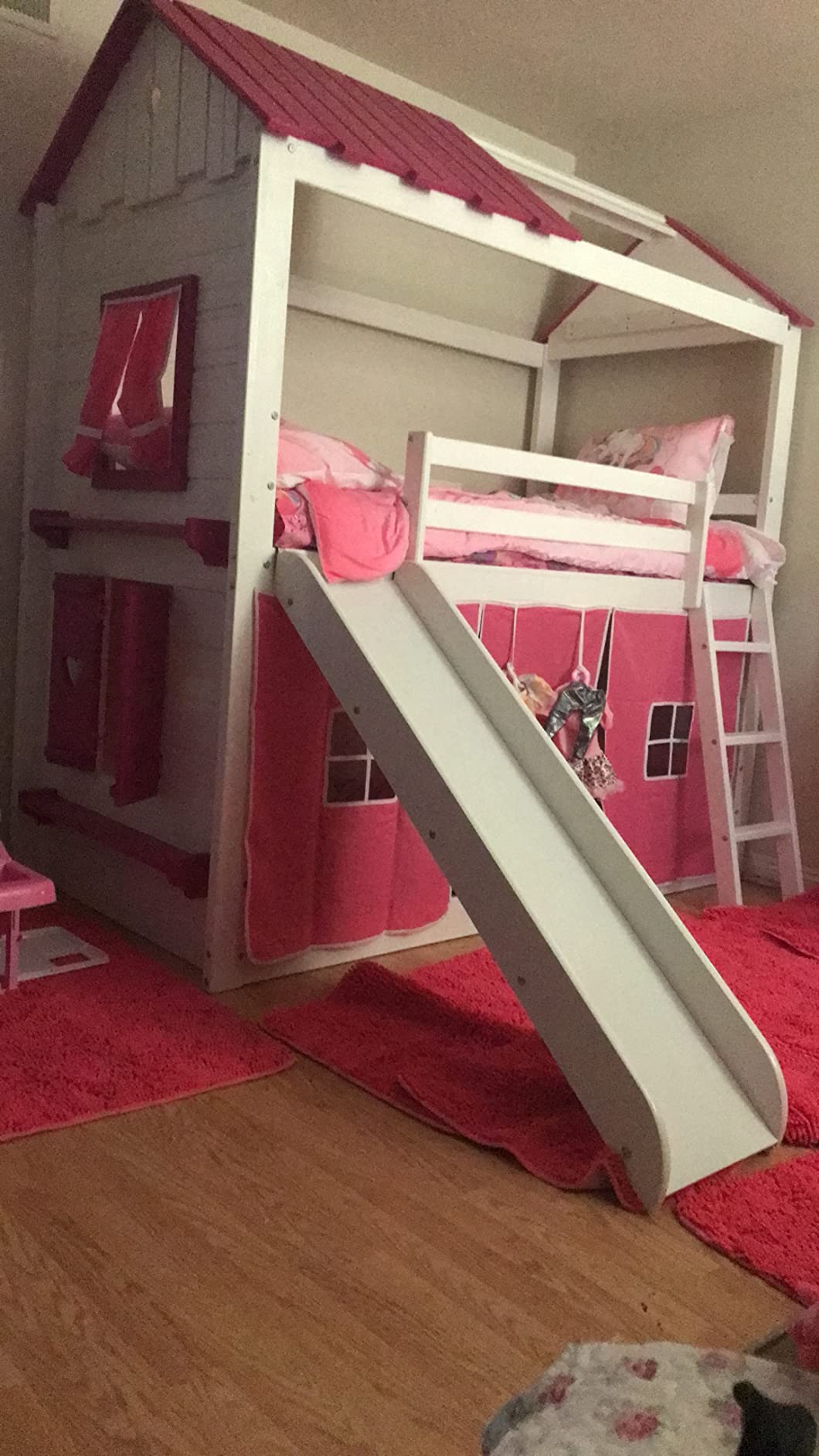 64/mo Finance DONCO Twin Sweetheart Bunk Bed W/Pink Tent BUNKBED