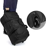 Extra Large Rolling Travel Duffle Bag with Wheels Shoes Compartment Wet Pocket 85-100L Big Expandable Duffel Bag for Men Women Heavy Duty Foldable Carry on Collapsible Luggage Camping, Black
