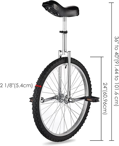 Miniatura 3 de AW 16/18/20/24 Inch Wheel Outdoor Unicycle Adjustable Seat Exercise Bicycle Fit Adults Kids Outdoor Sports Fitness Exercise, for Choice