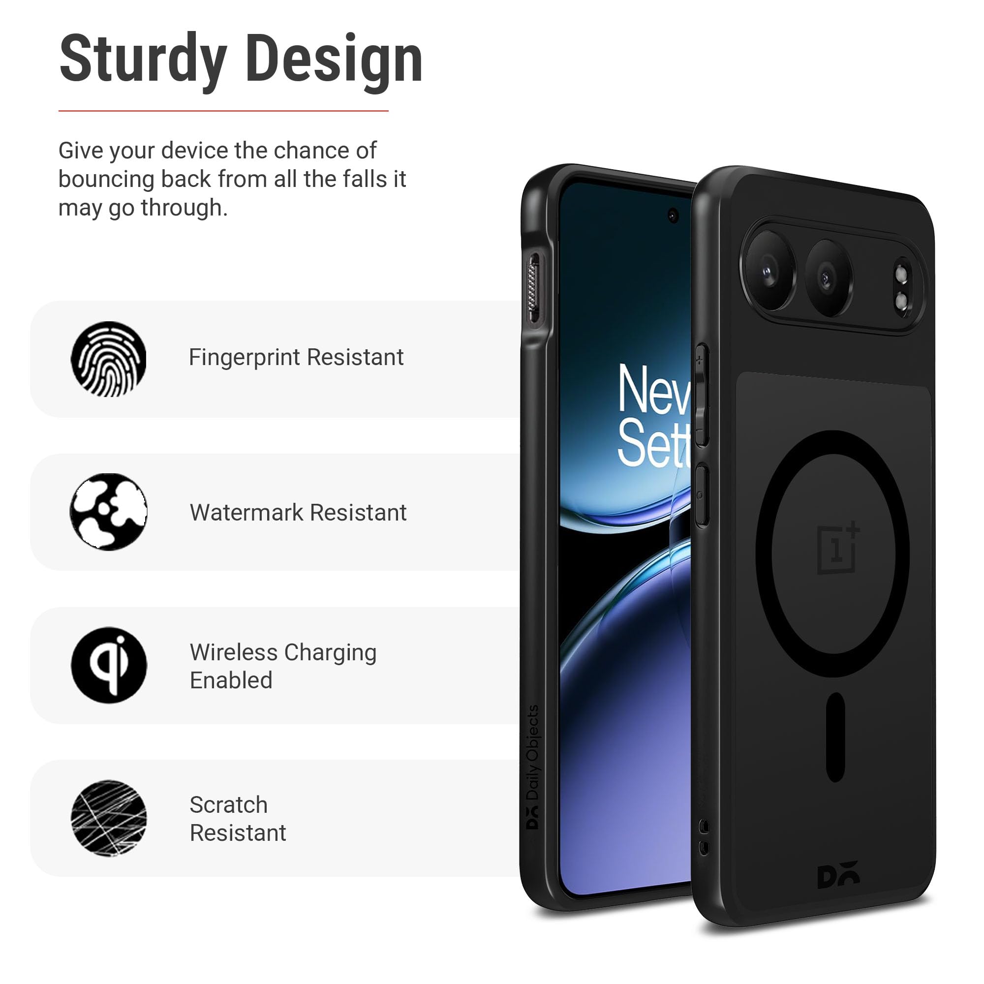 DailyObjects Nimbus 2.0 Magnetic Phone Case Cover Compatible with OnePlus Nord 4 | Wireless Charging Slim Back Cover | 2 Layer Edge Protection & Shockproof — Amazon image 3
