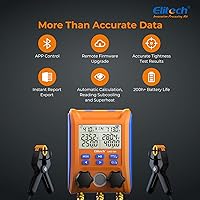 Vista 2 de Elitech Wireless Digital Manifold Gauge Set Data Logging Refrigerant HVAC Gauges with Hoses, Temperature Clamps, LMG-10W