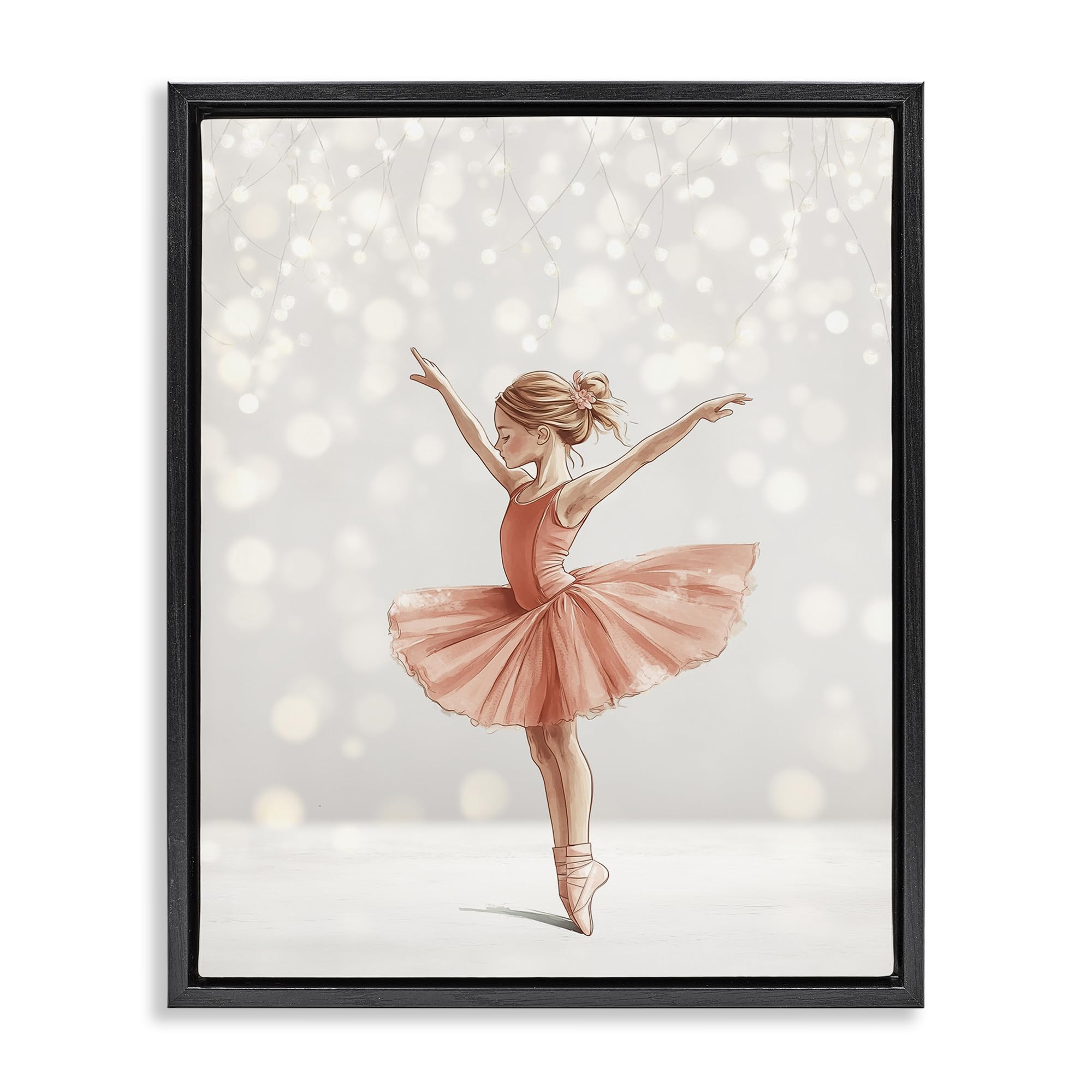 Stupell Industries Jet Black (Matte) 'Dancer In The Light'| Floating Frame Canvas Art