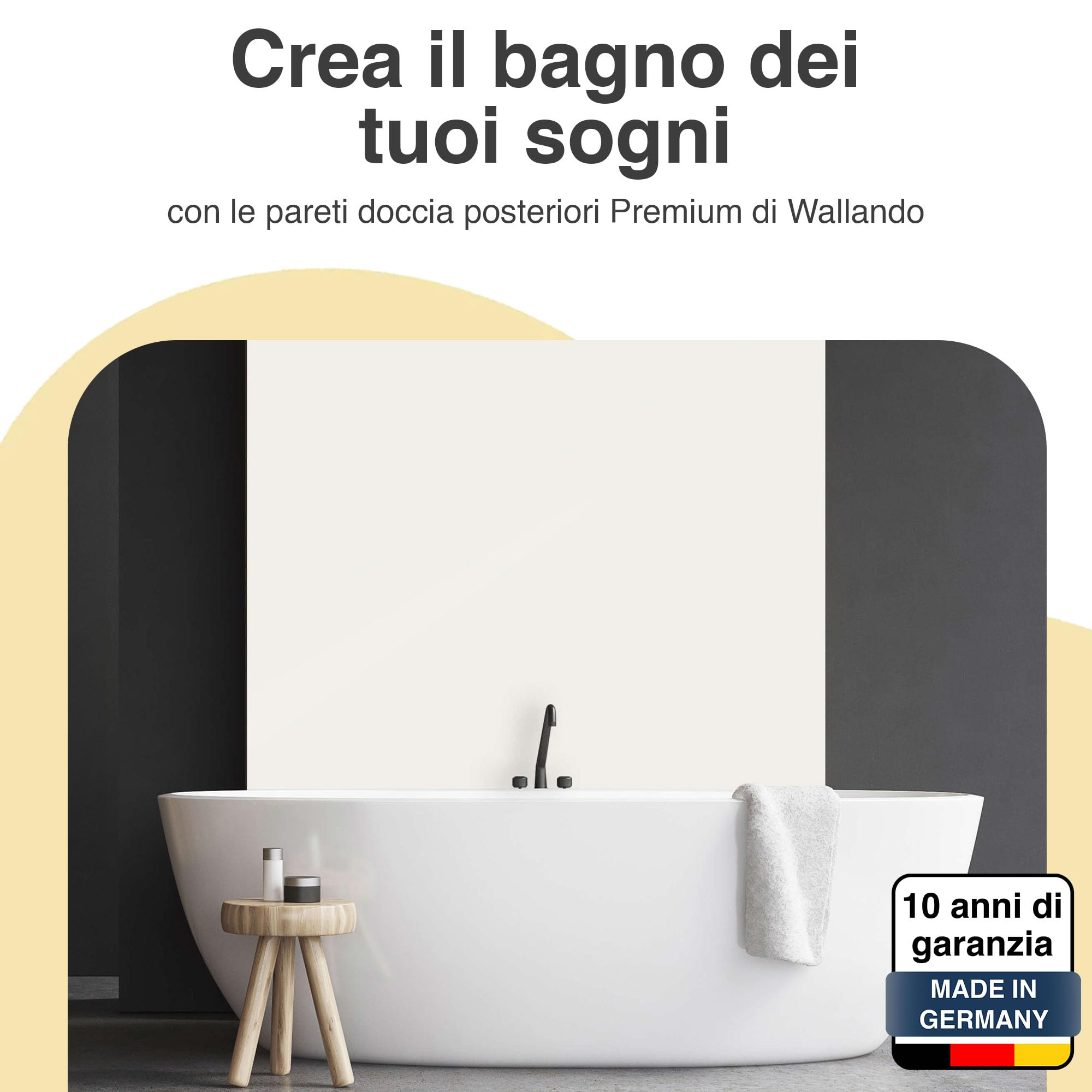Rivestimento parete doccia | 200 x 100 cm | bianco | Pannello a parete per doccia