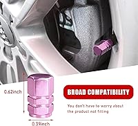 Vista 2 de Ziciner 8 tapas de vástago de válvula de neumático de automóvil, cubiertas de válvula de rueda de aleación de aluminio con junta tórica de goma