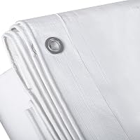 WOLTU PE Takaróponyva 180g/m² Vízálló Szakadásálló Szemmekkel - 3 x 4 metres, White 2