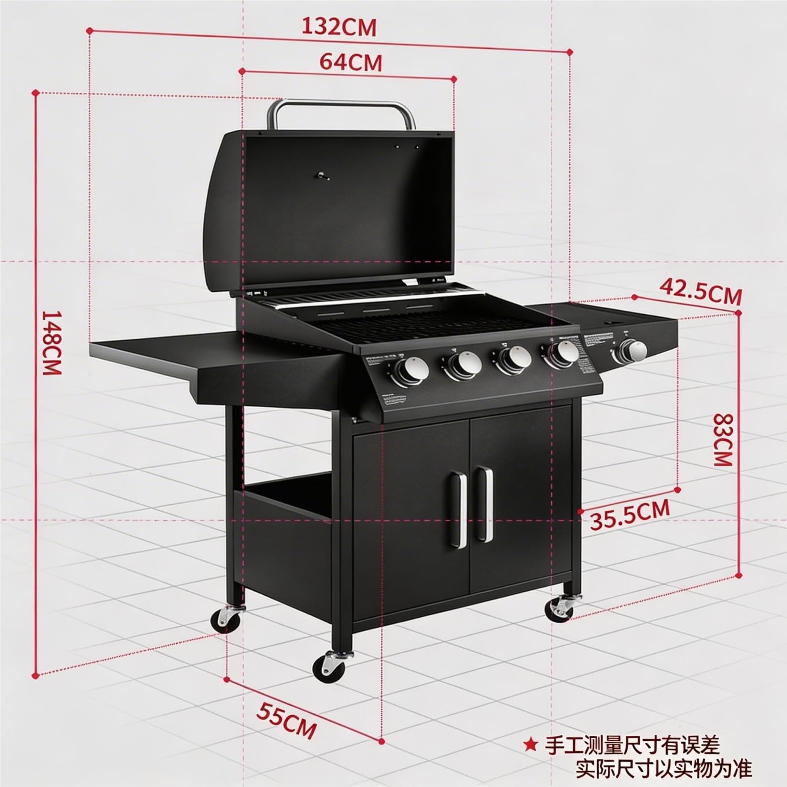 Grill a Gas, Barbecue a GPL, Patio, Cortile, casa, 5+ Persone, Grande