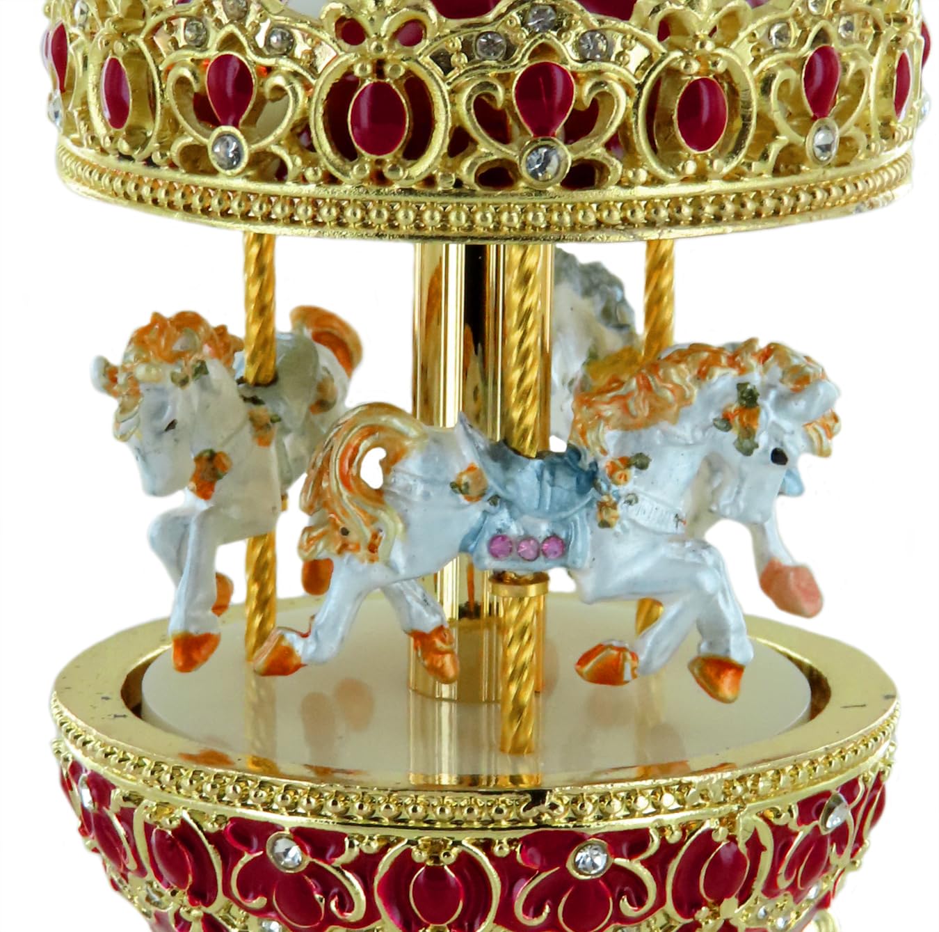Carillon Delfino In Metallo Dorato Con Cristalli Austriaci E 18 Note - Melodia Per Elisa Di Beethoven, 12x8x8 Cm - 5