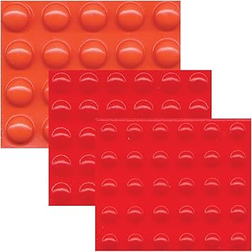 MaxiAids Bump Dots - Mixed Sizes (Small, Medium, Large) - Round - Orange-Red - 80 Count