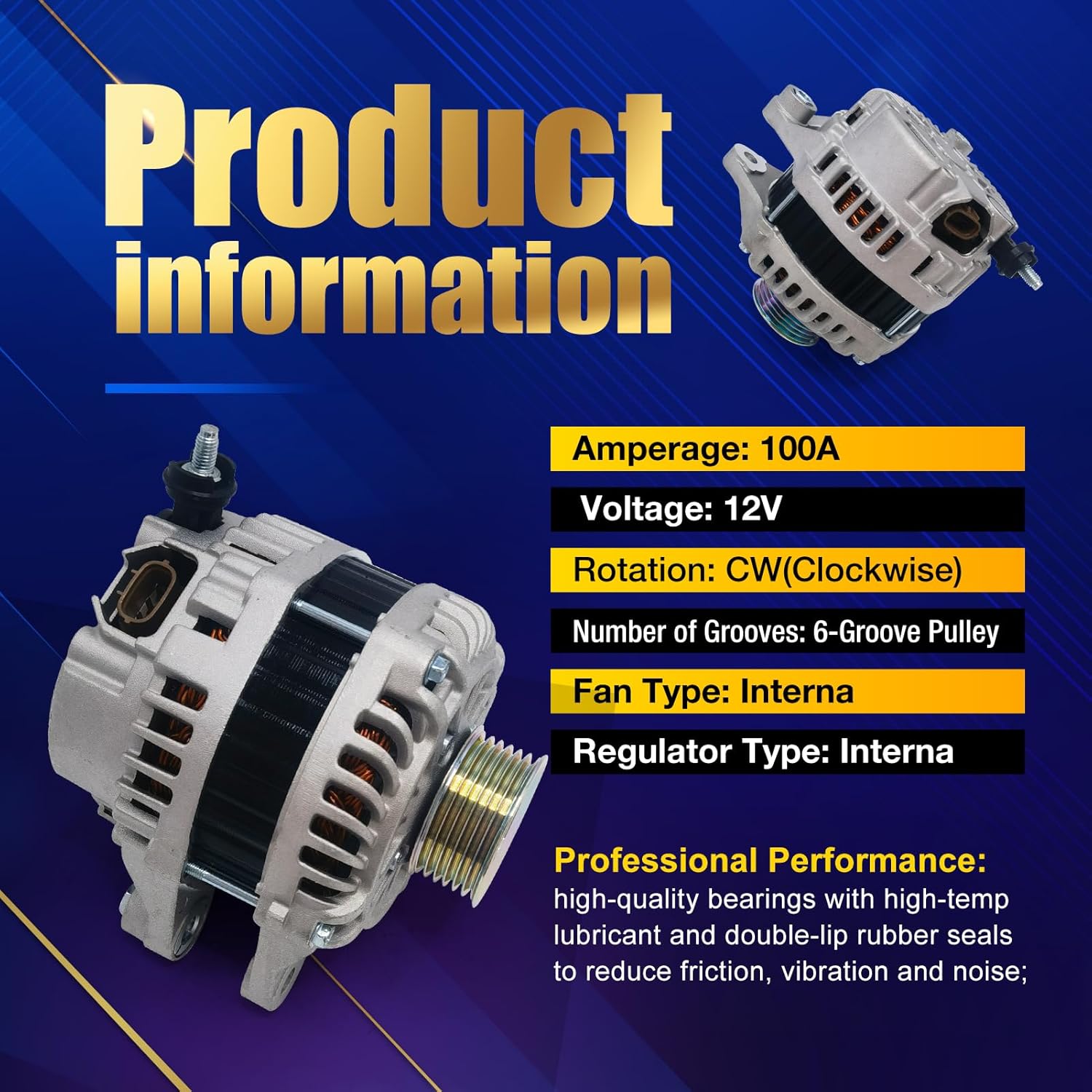 20288N New Alternator Compatible with Mazda 3 & 6 2014-2021,Mazda CX-5 CX5 2013-2019/2022-2023, CX-3 2016-2021, MX-5 Miata & Toyota Yaris, Yaris iA & Scion iA, Replaces 20288, PE0118300 (20288N)