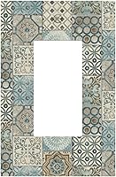 Vista 127 de Azulejo mediterráneo azul de 1 banda cubierta de toma de corriente Talavera mosaico mexicano marroquí mosaico dispositivo de palanca individual