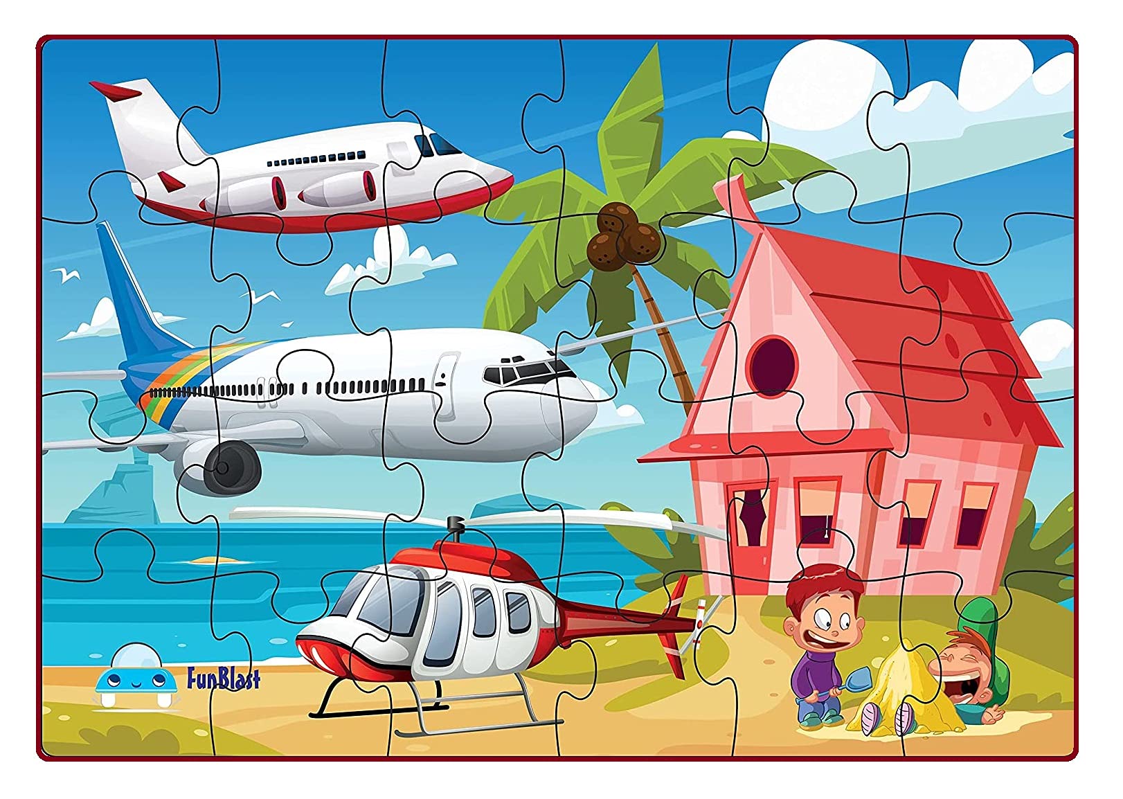 FunBlast Air Transport Jigsaw Puzzle for Kids – 24 Pcs Jigsaw Puzzle for Kids, Boys, Girls (Multicolor)-image-12