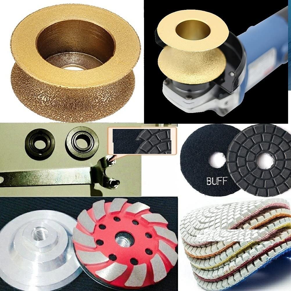 1 1/4" Full Bullnose Granite Marble Concrete V30 Router bit 5" polishing pad Grinding Cup Buffer Stone countertop Floor Tile Edge Shaping